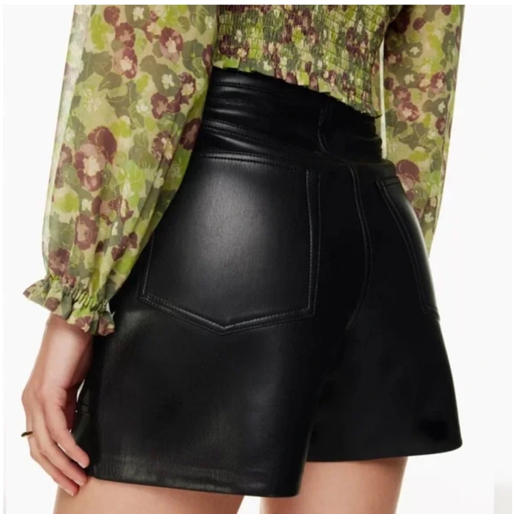 Aritzia Wilfred Faux Leather Shorts